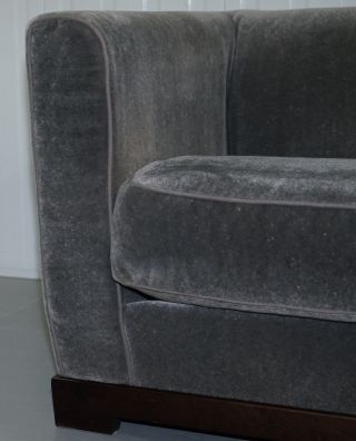 RRP £10500 PROMEMORIA WANDA 4 SEAT SILKY SOFA GREY VELVET SOFA FEATHER FILLED 6