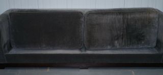 RRP £10500 PROMEMORIA WANDA 4 SEAT SILKY SOFA GREY VELVET SOFA FEATHER FILLED 8