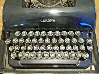 1938 Smith Corona Sterling " Speedline " Typewriter Floating Shift Key Model 2a