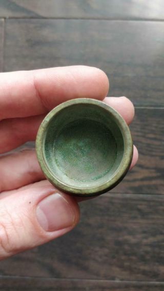 Antique Chinese Bronze Miniature Water Pot Bowl with Mark 4