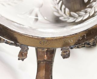 Early 20th c.  Pairpoint bronze candelabra with engraved glass elements [11751] 12
