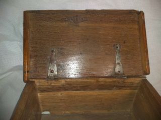 Fine Mid 17th Century Carved Oak Candle Box Casket c1650 4