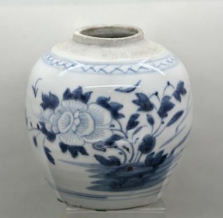 Stunning Antique Chinese Underglaze Blue & White Porcelain Pot C1880s Guaranteed