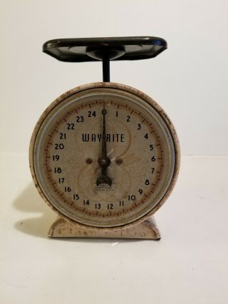 Vintage Metal Way Rite Hanson Scale Co.  Household Scale 25 Pounds Usa 1
