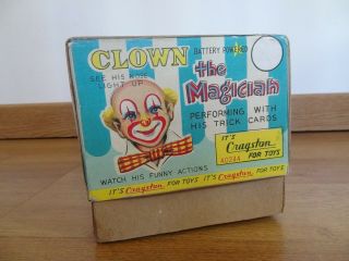 Vintage battery toy Clown the Magician funny actions Alps Cragstan circus japan 7