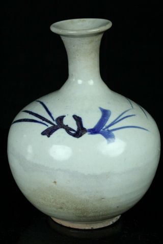 Mar144f Korean Blue&white Porcelain Bottle Pine Tree Pot Vase Jar Bottle