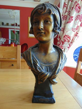 A Art Nouveau Sculpture By A Bazzani.  All Signed And Heavy