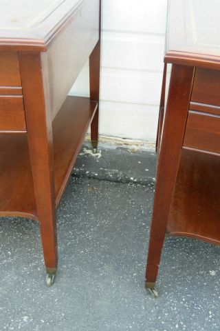 Mahogany Leather Top Nightstands Side End Tables 9754 10