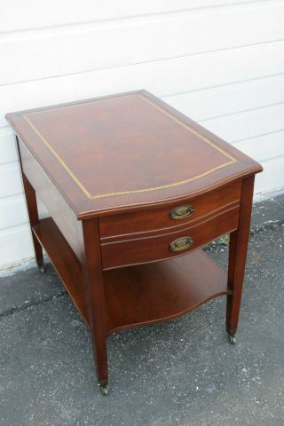 Mahogany Leather Top Nightstands Side End Tables 9754 11