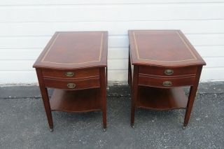 Mahogany Leather Top Nightstands Side End Tables 9754 12
