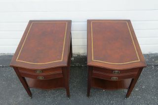 Mahogany Leather Top Nightstands Side End Tables 9754 2