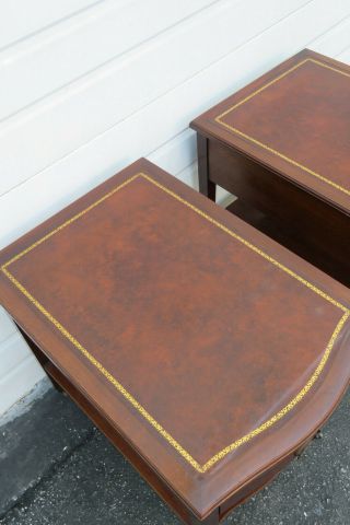 Mahogany Leather Top Nightstands Side End Tables 9754 3