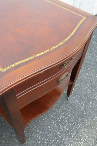 Mahogany Leather Top Nightstands Side End Tables 9754 7