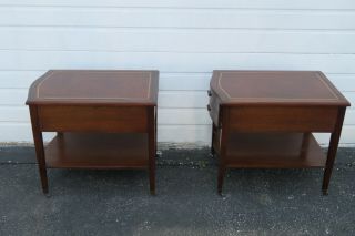 Mahogany Leather Top Nightstands Side End Tables 9754 8