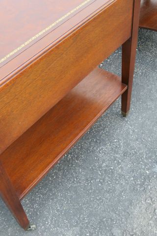Mahogany Leather Top Nightstands Side End Tables 9754 9