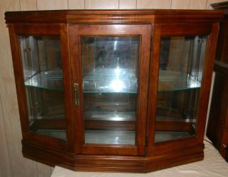 Vintage Pulaski Small Lighted Curio Cabinet Display Case 38 " Wide 29 " High