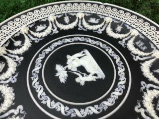 19thC WEDGWOOD BLACK JASPERWARE PLATE WITH INTRICATE DECORATION c1880s 10