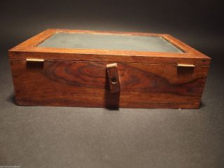 Antique Vintage Style Folding Document Writing Slope Wood Lap Desk Slate Box 5
