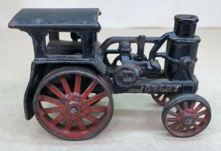 Vintage Avery Cast Iron Toy Steam Tractor Black Red Wheels 2