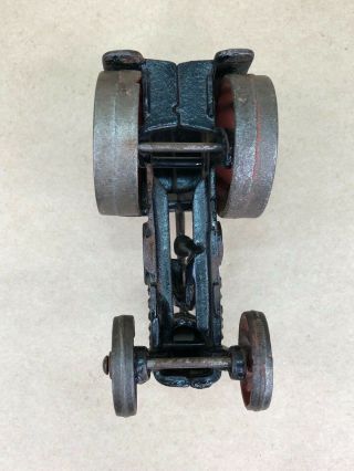 Vintage Avery Cast Iron Toy Steam Tractor Black Red Wheels 6