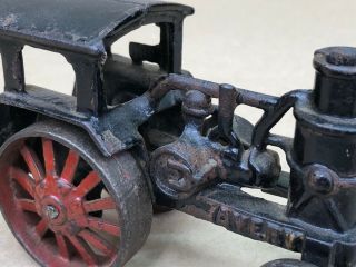 Vintage Avery Cast Iron Toy Steam Tractor Black Red Wheels 8