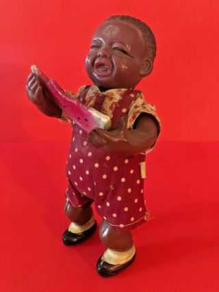 Poor Pete Black Americana Boy Celluloid Wind - Up Toy,  Made In Japan