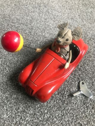 1940s Schuco 5.  75 " Red Wind Up Sonny 2005 Us Zone Germany Balloon Mouse
