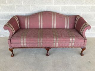 Hickory Chair Ball & Claw Chippendale Style Camel Back Sofa (76 ")