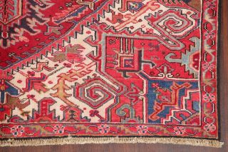 Vintage Geometric Red Hariz Serapi Oriental Area Rug Hand - Knotted Wool 6x10