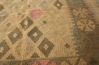 6 ' 7 x 3 ' 1 Brown Antique Handwoven Afghan Wool Kilim Area Rug Kelim Carpet 1167 5