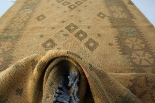 6 ' 7 x 3 ' 1 Brown Antique Handwoven Afghan Wool Kilim Area Rug Kelim Carpet 1167 6