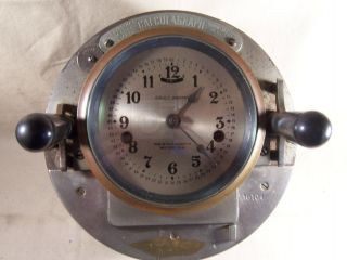 Antique Clock Machine Age Steam Punk Nautical Brass Bezel Gauge Face Large