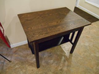 ANTIQUE MISSION SOLID OAK TABLE ARTS AND CRAFTS STICKLY EARLY 1900 ' s VG 2