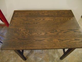 ANTIQUE MISSION SOLID OAK TABLE ARTS AND CRAFTS STICKLY EARLY 1900 ' s VG 6