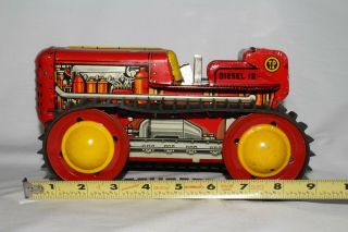 1950 ' s Marx Diesel TD - 18 Windup Tractor with Blade,  Boxed, 11