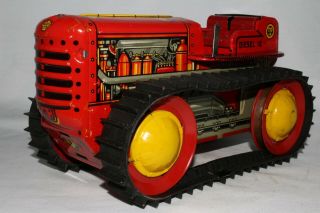 1950 ' s Marx Diesel TD - 18 Windup Tractor with Blade,  Boxed, 4