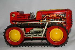 1950 ' s Marx Diesel TD - 18 Windup Tractor with Blade,  Boxed, 7