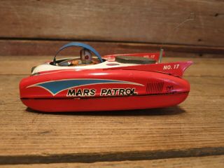Vintage RARE 1950 ' s MARS PATROL No.  17 Tin Friction Powered Space Ship Metal Toy 8