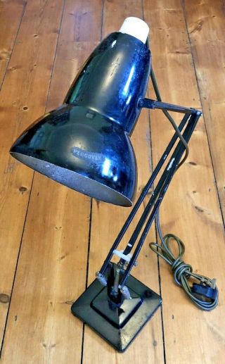 Herbert Terry Vintage Anglepoise Lamp 1227 Black,  Percover Shade