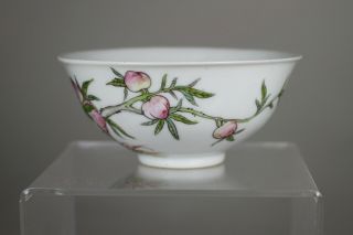 Antique Chinese 19thC Qing Guangxu Mark & Period Nine Peach Bowl Famille Rose 2
