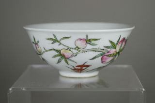 Antique Chinese 19thC Qing Guangxu Mark & Period Nine Peach Bowl Famille Rose 3