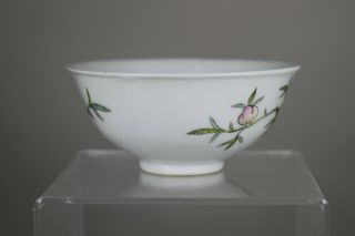Antique Chinese 19thC Qing Guangxu Mark & Period Nine Peach Bowl Famille Rose 4