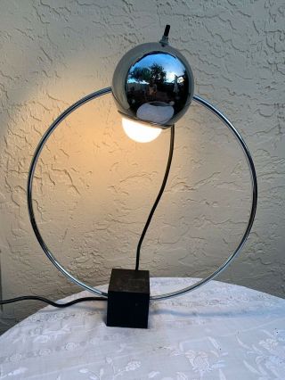 MCM VINTAGE 70’s SPACE AGE CHROME TABLE LAMP 4