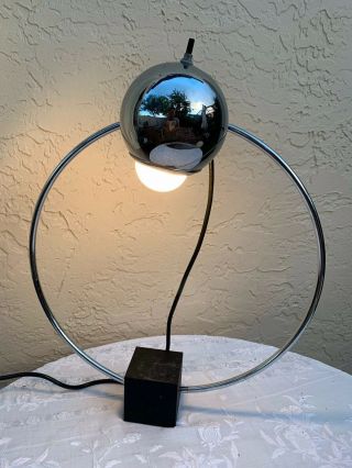 MCM VINTAGE 70’s SPACE AGE CHROME TABLE LAMP 5