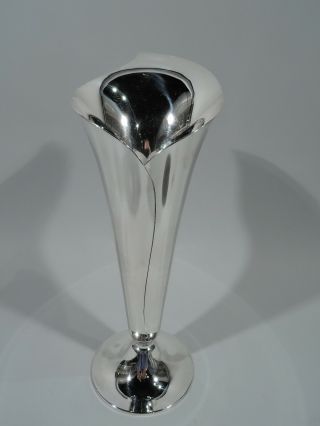 Tiffany Vase - 23425 - Midcentury Modern Leaf - American Sterling Silver