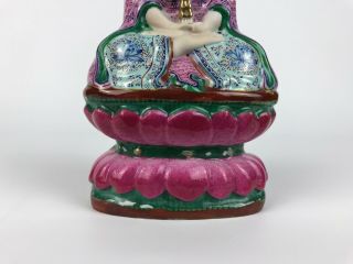 A Chinese Polychrome Enamelled Porcelain Buddha - Republic Period. 10