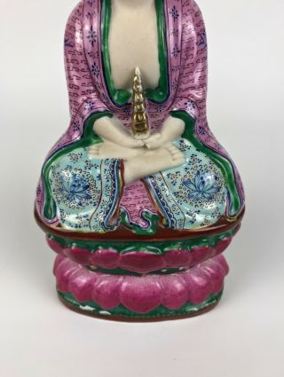 A Chinese Polychrome Enamelled Porcelain Buddha - Republic Period. 9