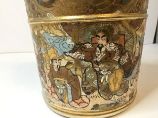 Antique Japanese Meiji Satsuma pottery vases well - bucket Teoke form Quality 5