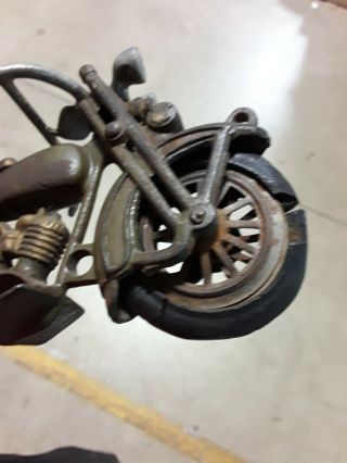 1928 Cast Iron Hubley Police Harley Davidson Parcel Post Motorcycle 12