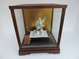 Vintage Japanese Solid Sterling Silver Ebisu God Of Fishermen And Good Fortune